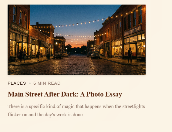 Main Street After Dark: A Photo Essay
