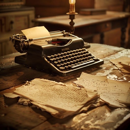 Vintage typewriter on a wooden desk